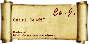 Csizi Jenő névjegykártya