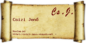 Csizi Jenő névjegykártya