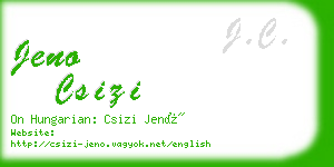 jeno csizi business card